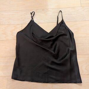 Elegant Black Satin Women's Top